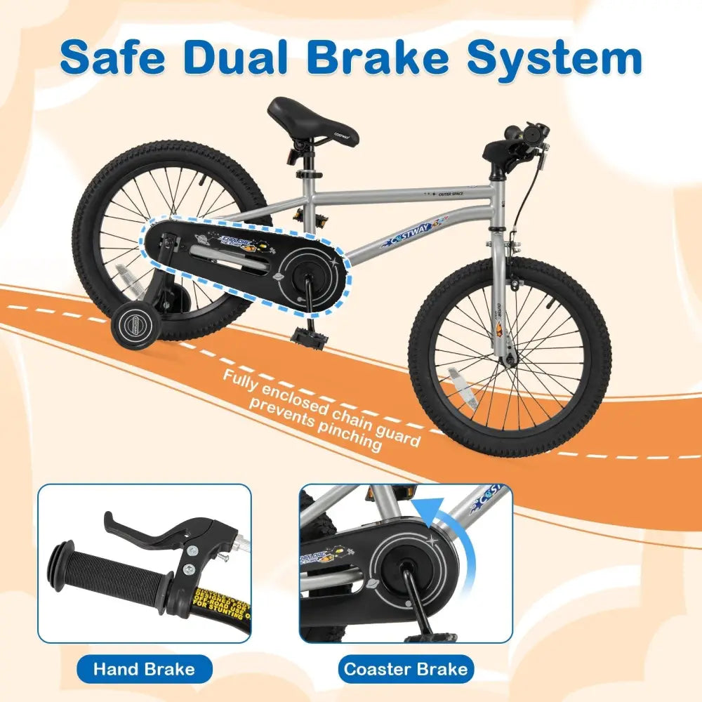 18 - Inch Kids Bike Bicycle for Boys Girls 4 - 8 with High Carbon Steel Frame - Oasis Home Essentials
