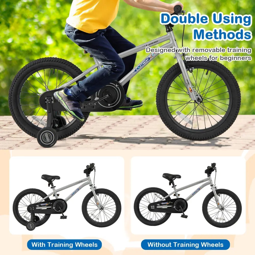 18 - Inch Kids Bike Bicycle for Boys Girls 4 - 8 with High Carbon Steel Frame - Oasis Home Essentials