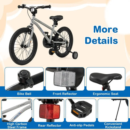 18 - Inch Kids Bike Bicycle for Boys Girls 4 - 8 with High Carbon Steel Frame - Oasis Home Essentials