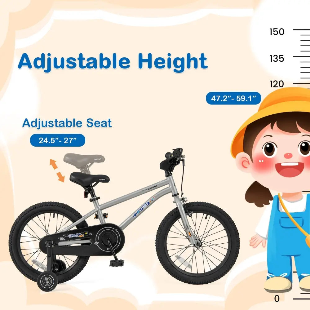 18 - Inch Kids Bike Bicycle for Boys Girls 4 - 8 with High Carbon Steel Frame - Oasis Home Essentials