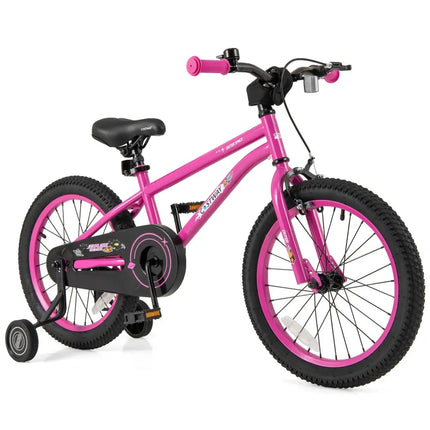 18 Inch Kids Bike for 4 - 8 Years Old Adjustable with Removable Training Wheels - Oasis Home Essentials