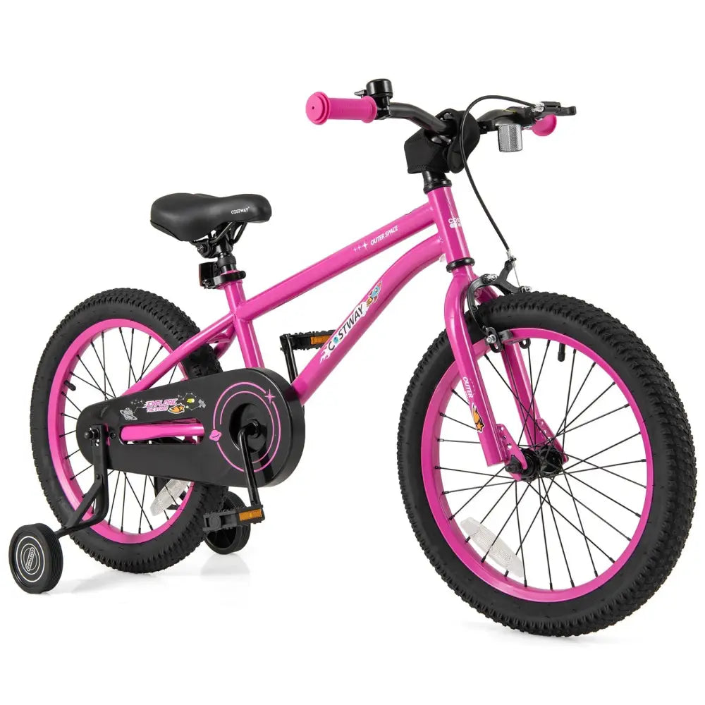 18 Inch Kids Bike for 4 - 8 Years Old Adjustable with Removable Training Wheels - Oasis Home Essentials
