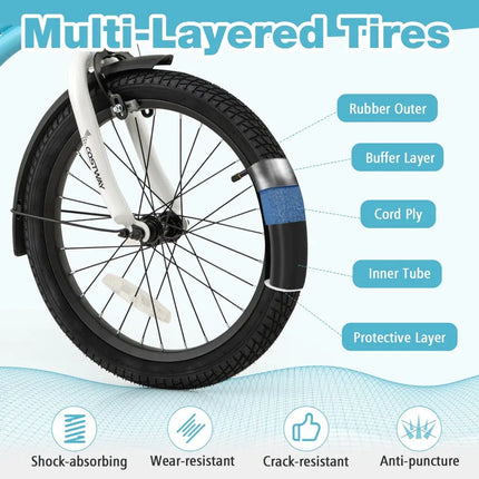18 - Inch Kids Bike for 4 - 8 Years Old Children Bicycle with Training Wheels - Oasis Home Essentials