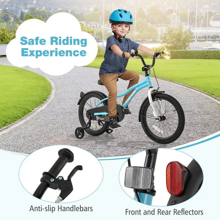 18 - Inch Kids Bike for 4 - 8 Years Old Children Bicycle with Training Wheels - Oasis Home Essentials