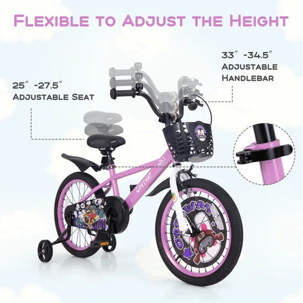 18 Inch Kids Bike for 4 - 8 Years Old Sport Bicycle with Adjustable Handlebar and Saddle - 18 inches - Oasis Home Essentials