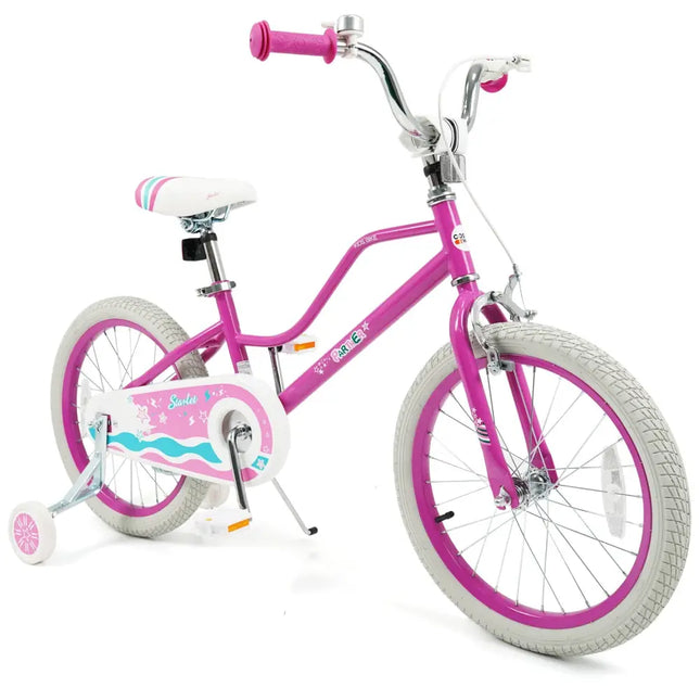 18 Inch Kids Bike for Aged 3-8 Years Old with Adjustable Handlebar Pink- Starlight Wave - Pink - Kids Bike