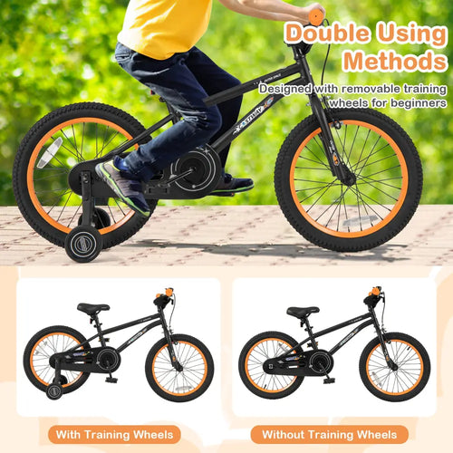 18-Inch Kids Bike Sport Bicycle for 4-8 Years Old with Adjustable Seat-18 inches - Black - Kids Bike