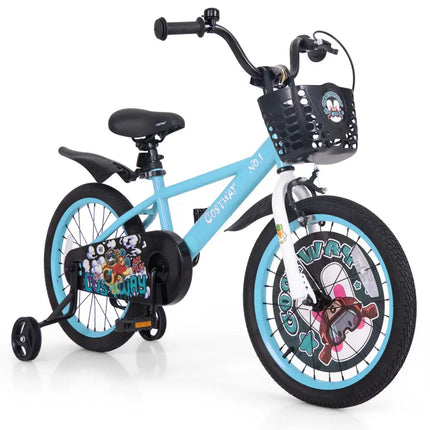 18 Inch Kids Bike with Adjustable Handlebar and Saddle for 4 - 8 Years Old - 18 inches - Oasis Home Essentials
