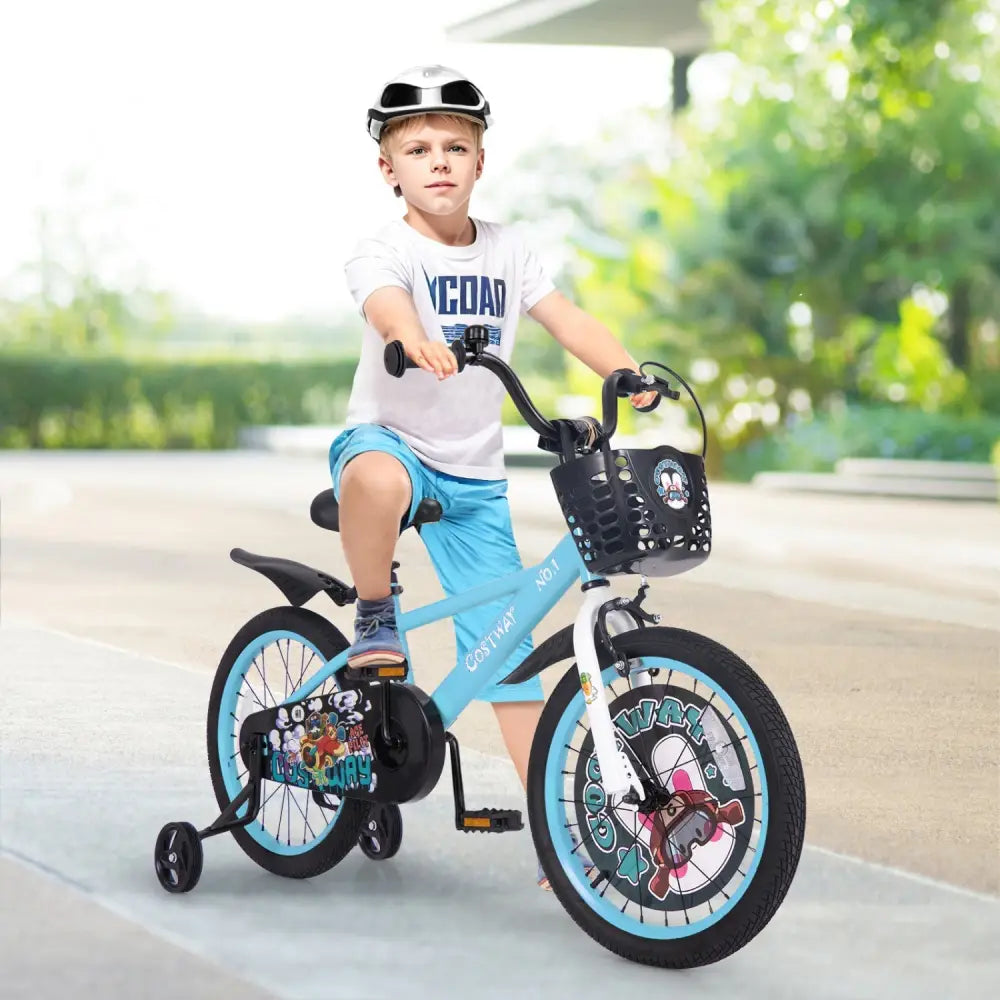 18 Inch Kids Bike with Adjustable Handlebar and Saddle for 4 - 8 Years Old - 18 inches - Oasis Home Essentials