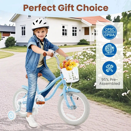 18 Inch Kids Bike with Adjustable Handlebar and Seat for 4 - 8 Year Old - Oasis Home Essentials