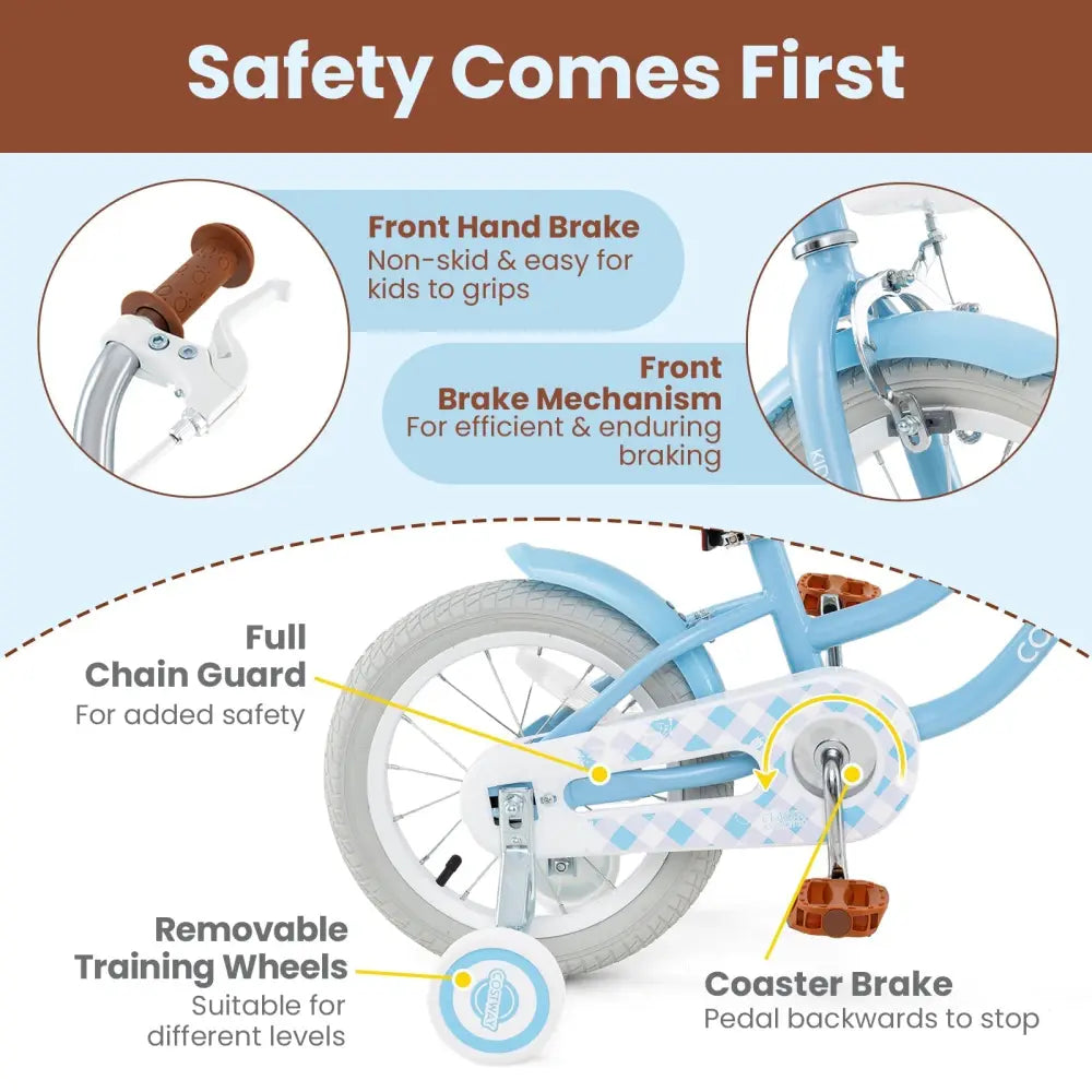 18 Inch Kids Bike with Adjustable Handlebar and Seat for 4 - 8 Year Old - Oasis Home Essentials