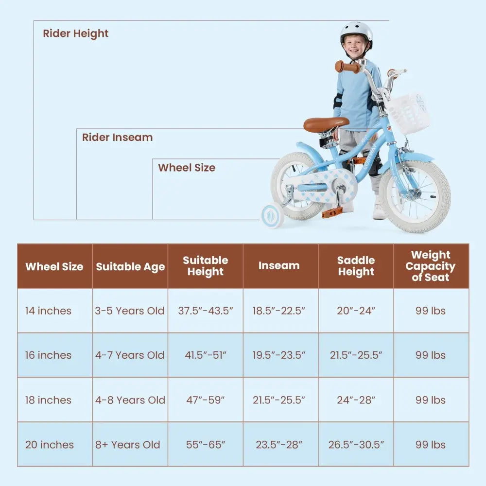 18 Inch Kids Bike with Adjustable Handlebar and Seat for 4 - 8 Year Old - Oasis Home Essentials