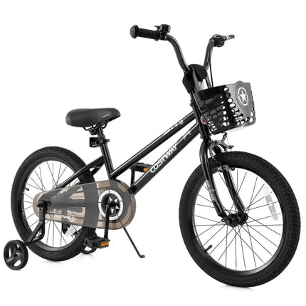 18 Inch Kids Bike with Basket and Training Wheels for Children Aged 4 - 8 Years Old - Oasis Home Essentials