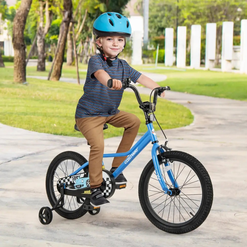 18 Inch Kids Bike with Removable Training Wheels for Aged 4 - 8 Years Old - Oasis Home Essentials