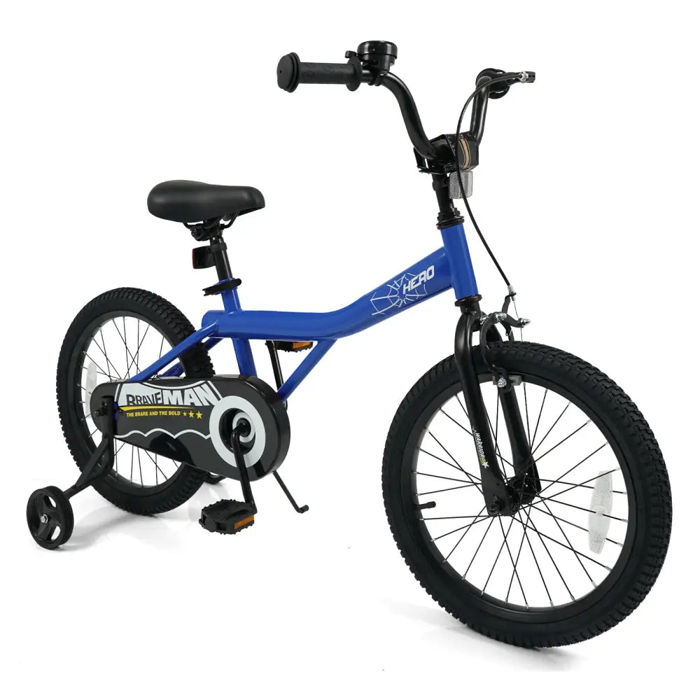 18-Inch Kids Bike with Removable Training Wheels Navy - Brave Hero - Navy - Kids Bike