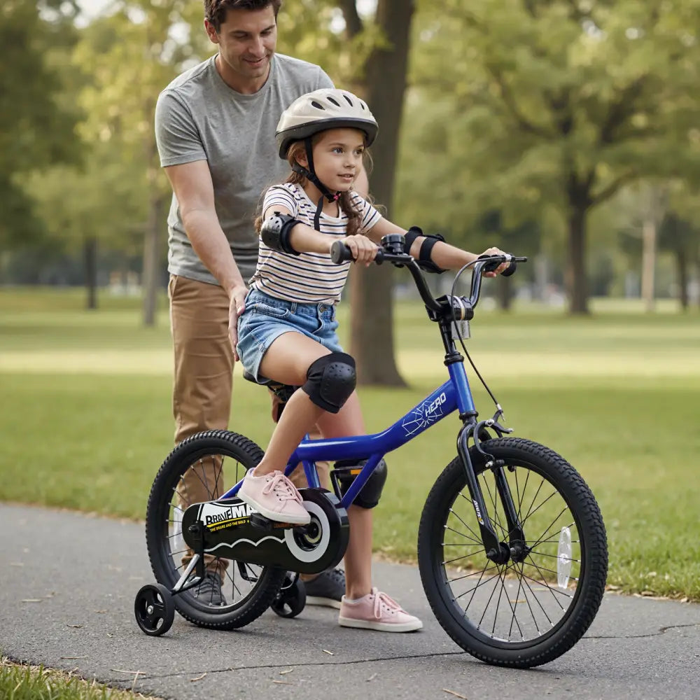 18-Inch Kids Bike with Removable Training Wheels Navy - Brave Hero - Navy - Kids Bike