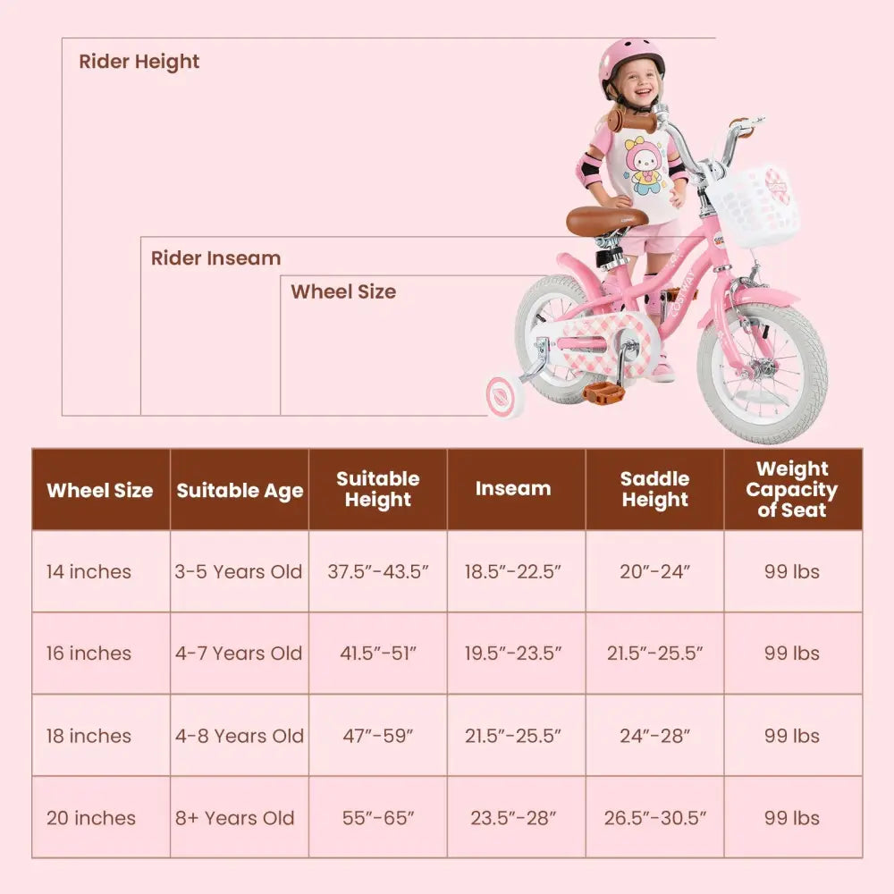 18 Inch Kids Bike with Training Wheels and Basket for Boys Girls 4 - 8 Years Old - 18 inches - Oasis Home Essentials