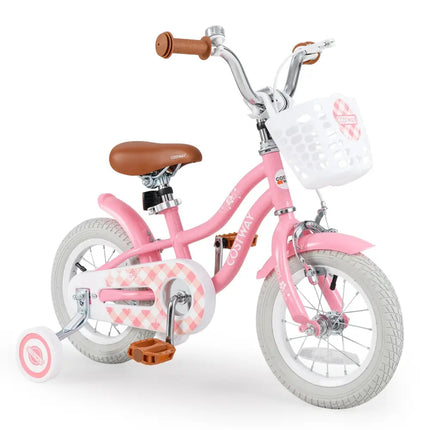 18 Inch Kids Bike with Training Wheels and Basket for Boys Girls 4 - 8 Years Old - 18 inches - Oasis Home Essentials
