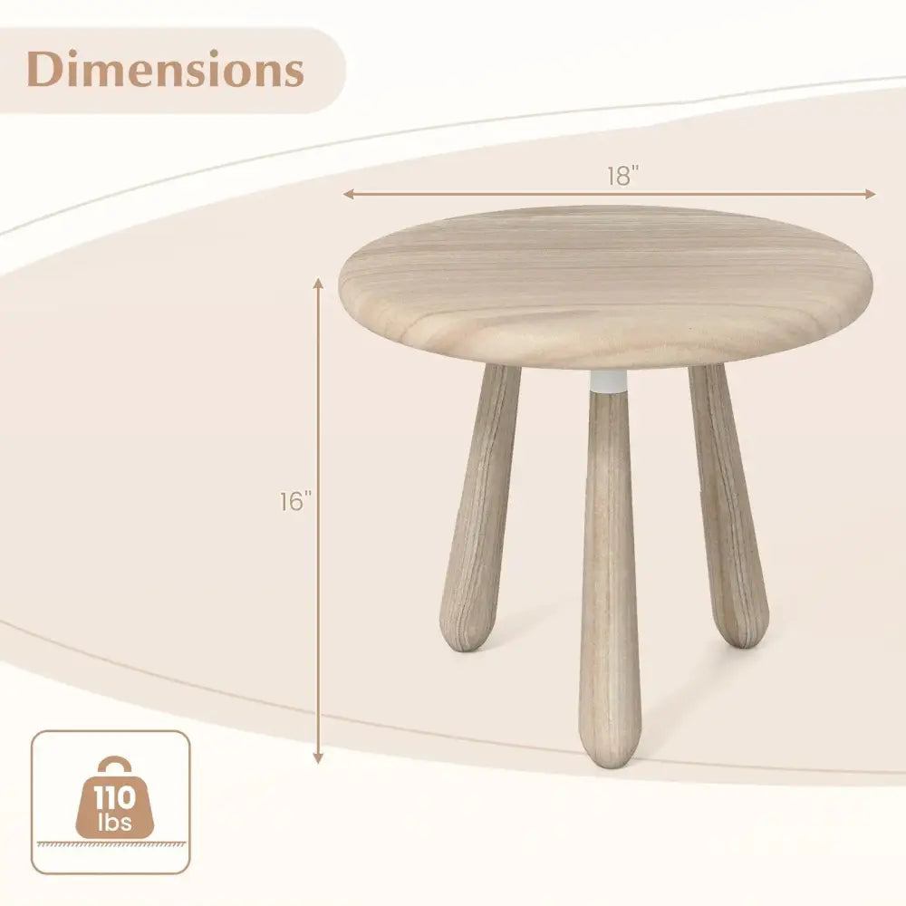 18 Inch Outdoor Mahogany Wood Side Table with Thickened Board Costway