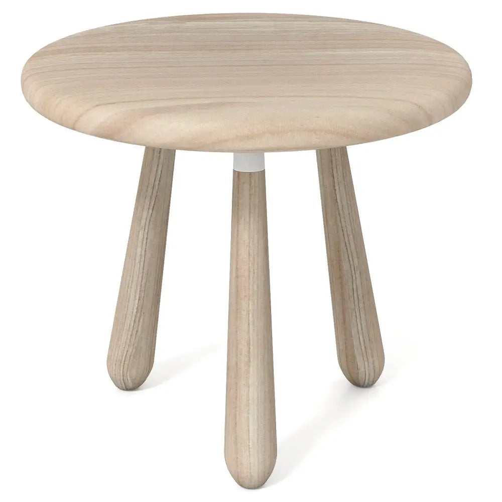 18 Inch Outdoor Mahogany Wood Side Table with Thickened Board - Natural - End & Side Tables