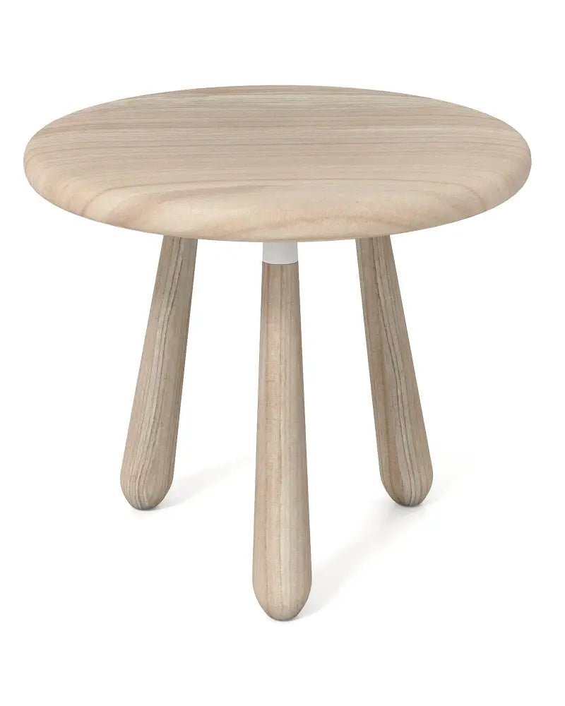 18 Inch Outdoor Mahogany Wood Side Table with Thickened Board - Natural - End & Side Tables