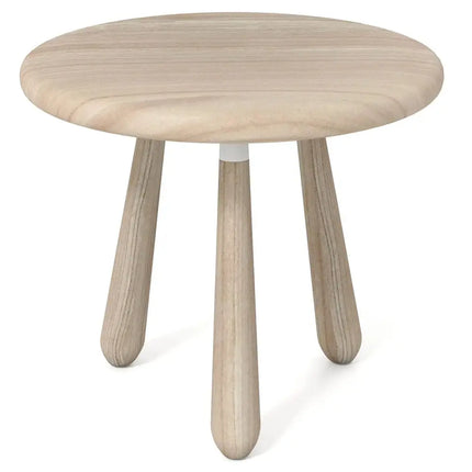 18 Inch Outdoor Mahogany Wood Side Table with Thickened Board Costway