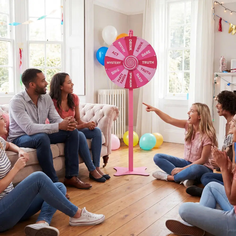 18 Inch Prize Wheel with Blackboard Marker and Eraser - Game Room
