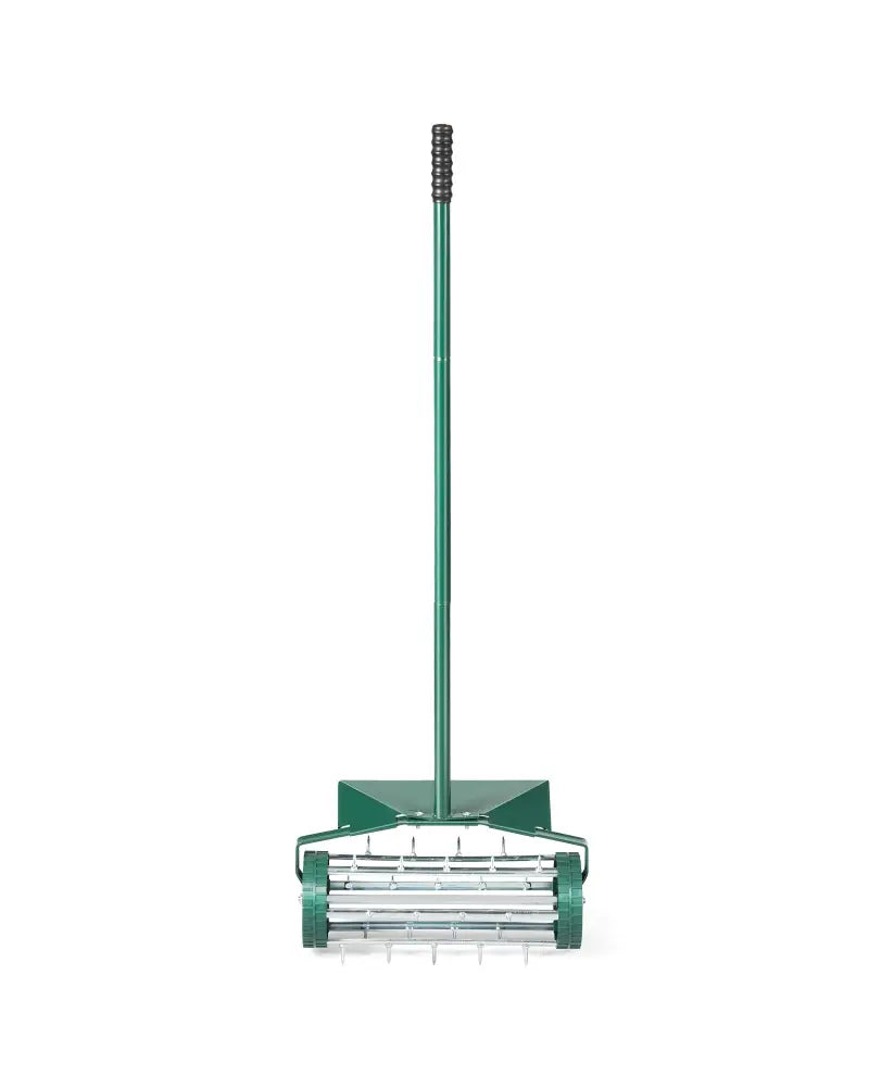 18 Inch Rolling Lawn Aerator with Splash-Proof Fender for Garden - Green - Lawn Care Tools