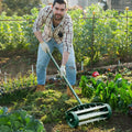18 Inch Rolling Lawn Aerator with Splash-Proof Fender for Garden - Green - Lawn Care Tools