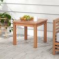18 Inch Square End Outdoor Adirondack Side Table with Slatted Tabletop - Orange - Patio Coffee Tables