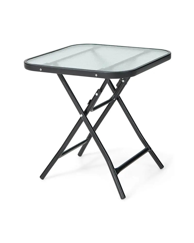 18 Inch Square Patio Bistro Table with Rustproof Frame - Black - Patio Coffee Tables