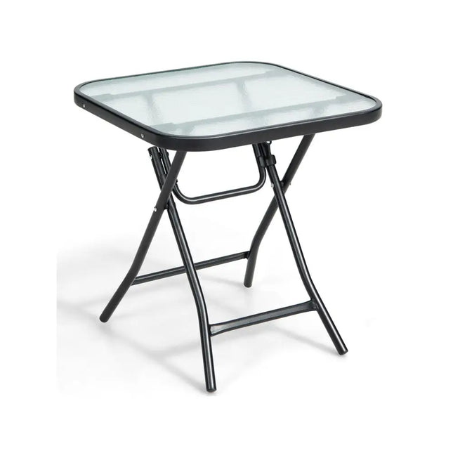 18 Inch Square Patio Bistro Table with Rustproof Frame - Black - Patio Coffee Tables