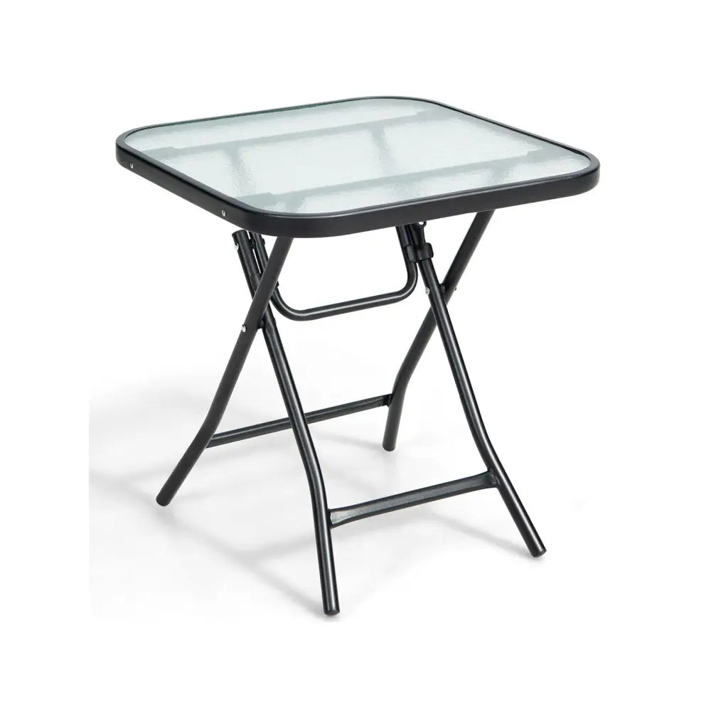 18 Inch Square Patio Bistro Table with Rustproof Frame - Black - Patio Coffee Tables