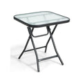 18 Inch Square Patio Bistro Table with Rustproof Frame - Black - Patio Coffee Tables