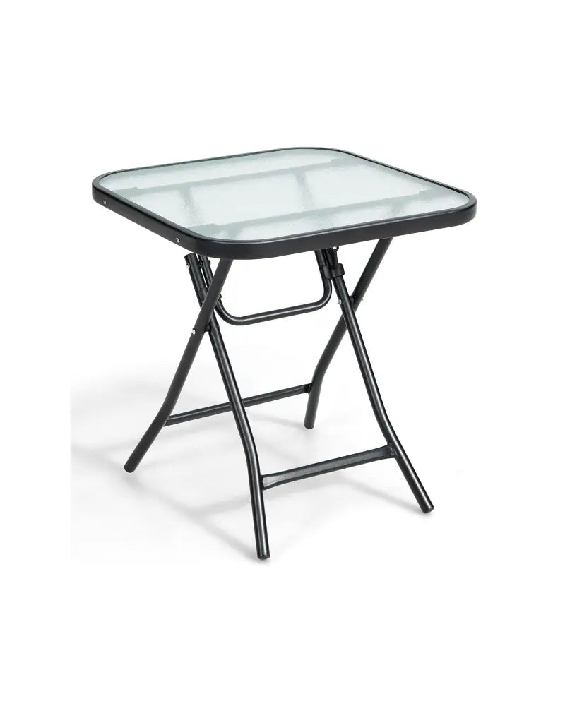 18 Inch Square Patio Bistro Table with Rustproof Frame - Black - Patio Coffee Tables