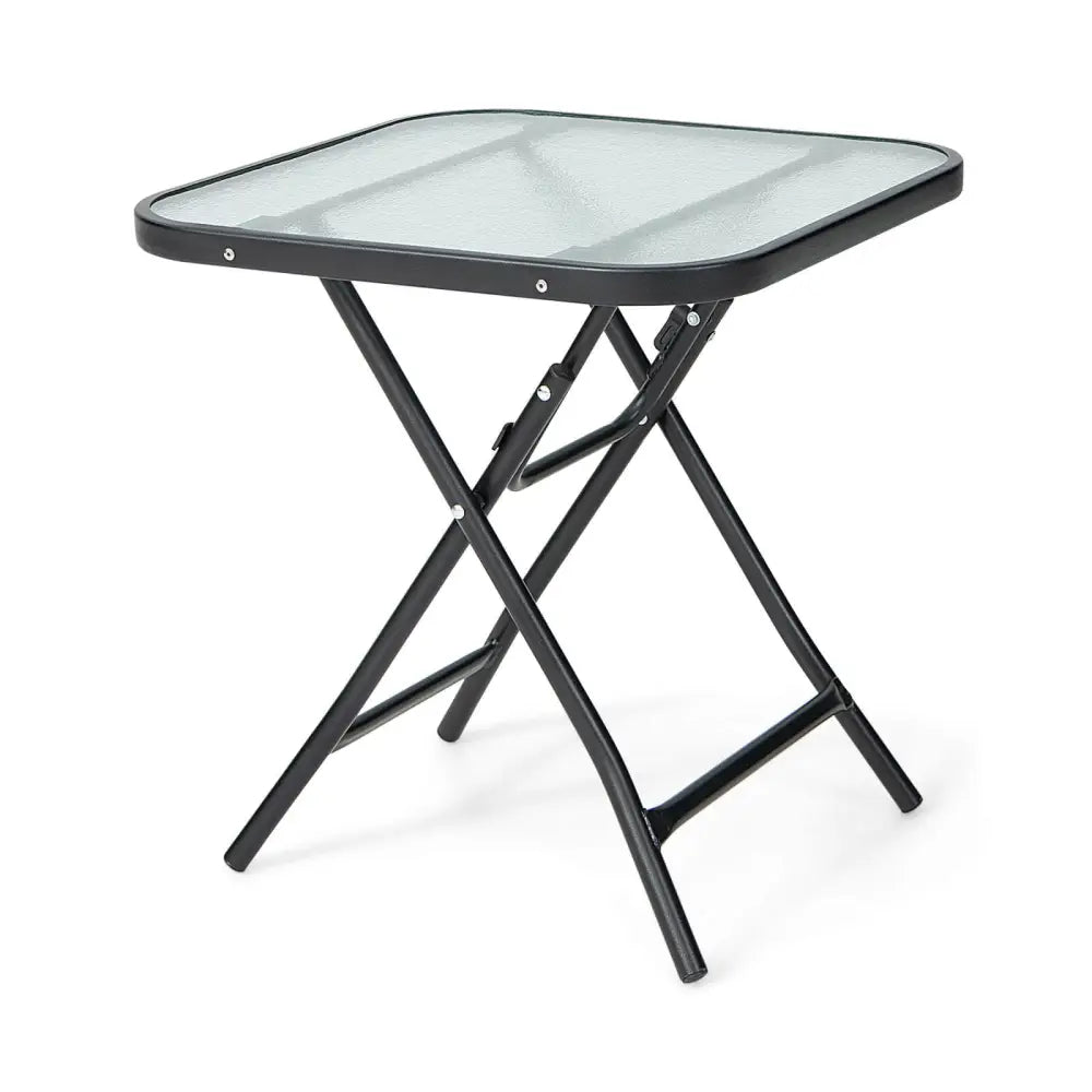 18 Inch Square Patio Bistro Table with Rustproof Frame - Black - Patio Coffee Tables