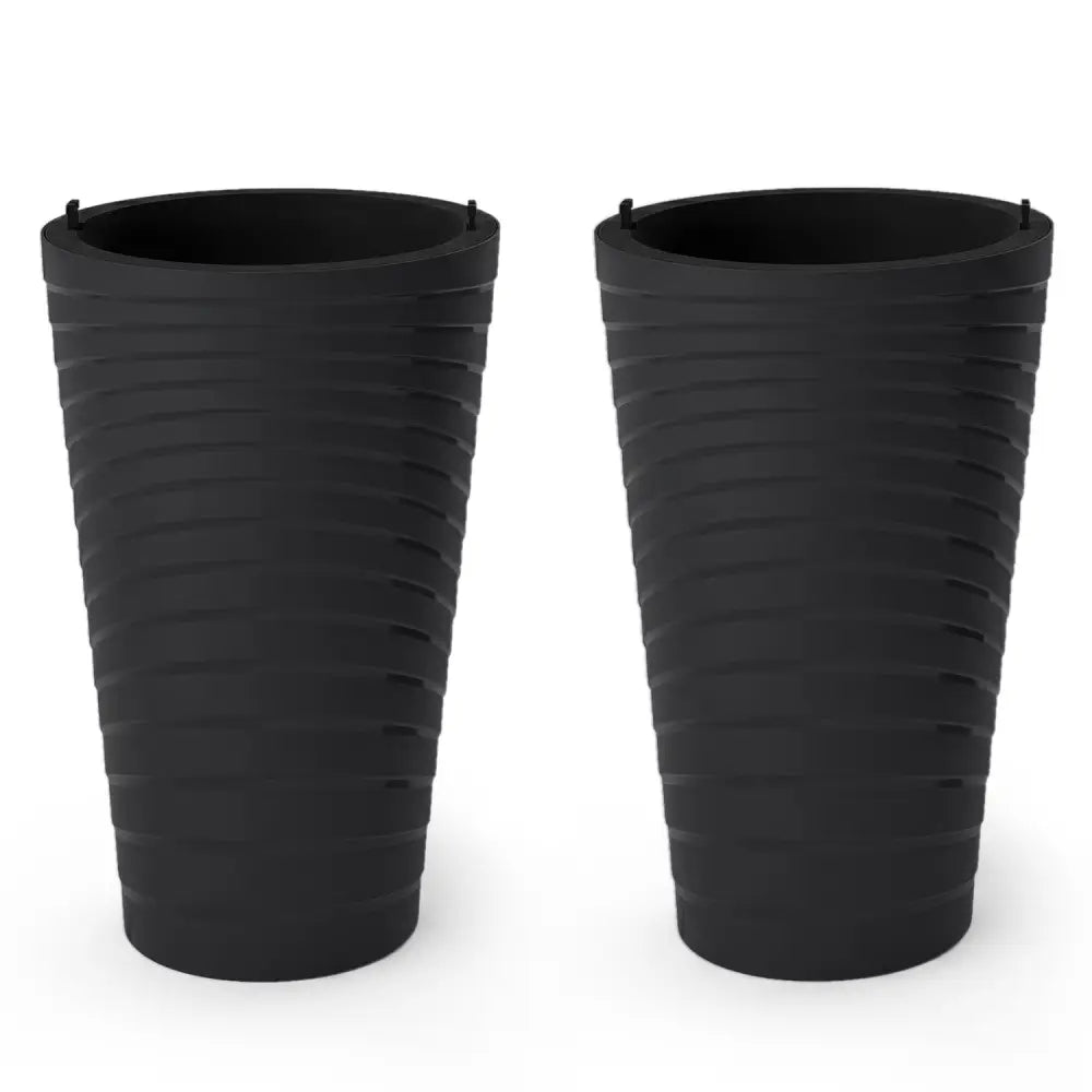 18 Inch Tall Flower Pot Set of 2 with Insert Bucket and Handle Design-Black - Black - Raised Garden Beds