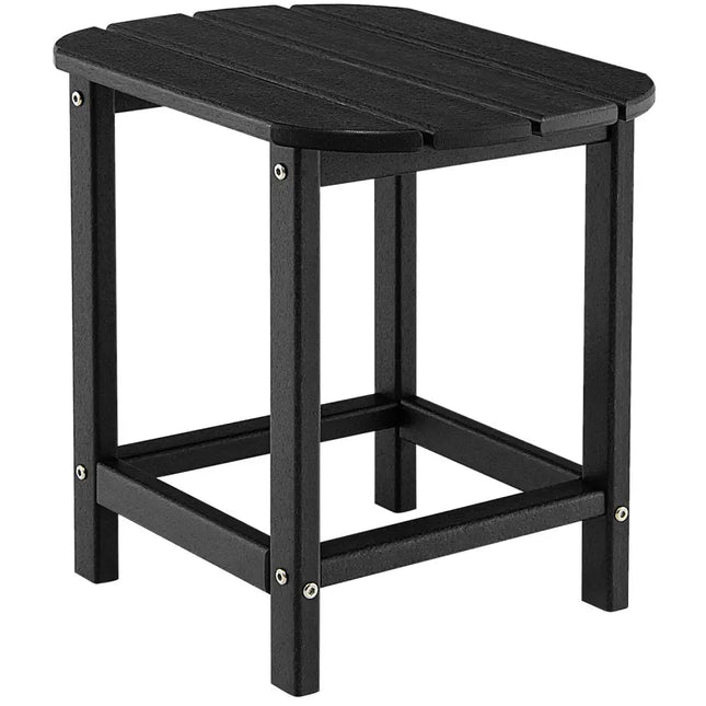 18 Inch Weather Resistant Side Table for Garden Yard Patio-Black - Black - Patio Coffee Tables