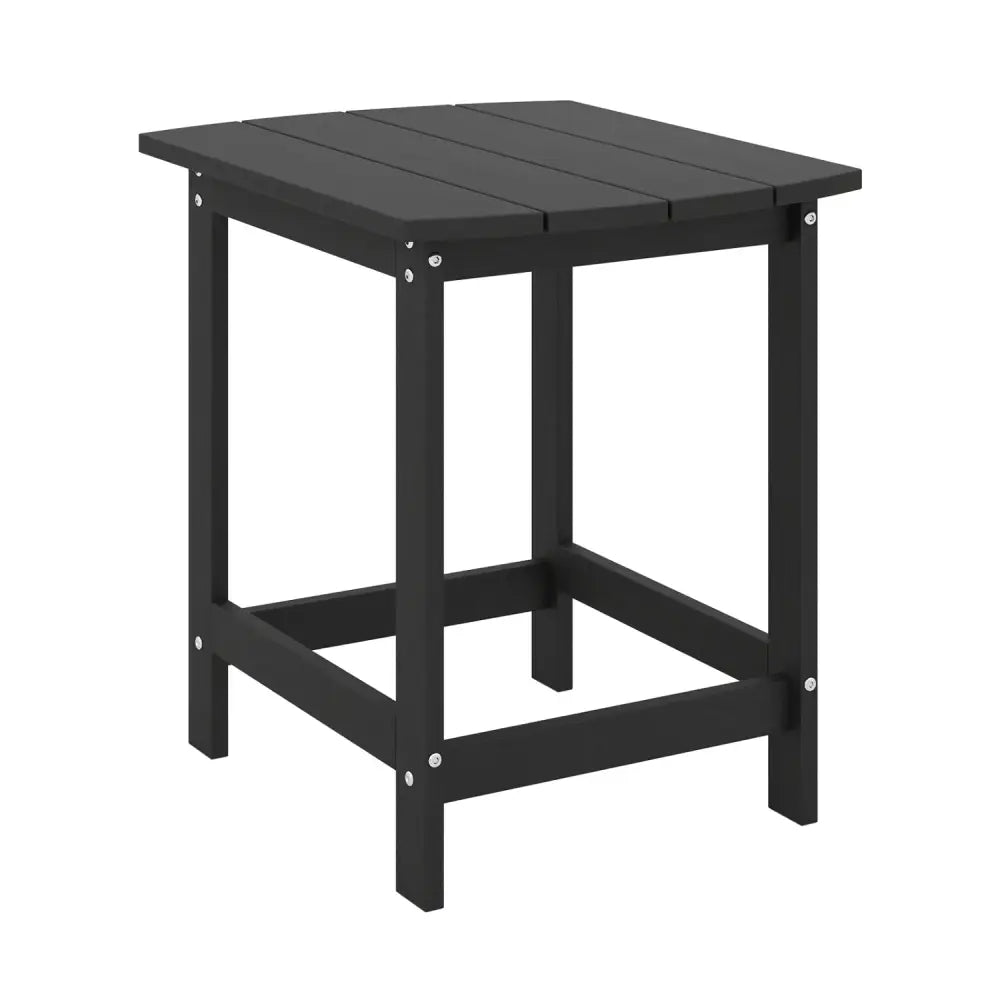 18 Inch Weather Resistant Side Table for Garden Yard Patio-Black - Black - Patio Coffee Tables