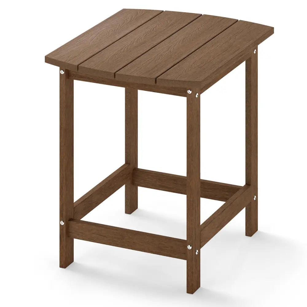 18 Inch Weather Resistant Side Table for Garden Yard Patio-Coffee - Coffee - Patio Coffee Tables
