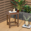 18 Inch Weather Resistant Side Table for Garden Yard Patio-Coffee - Coffee - Patio Coffee Tables