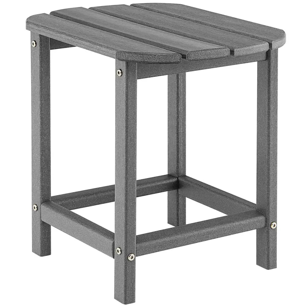 18 Inch Weather Resistant Side Table for Garden Yard Patio-Gray - Gray - Patio Coffee Tables
