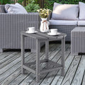 18 Inch Weather Resistant Side Table for Garden Yard Patio-Gray - Gray - Patio Coffee Tables