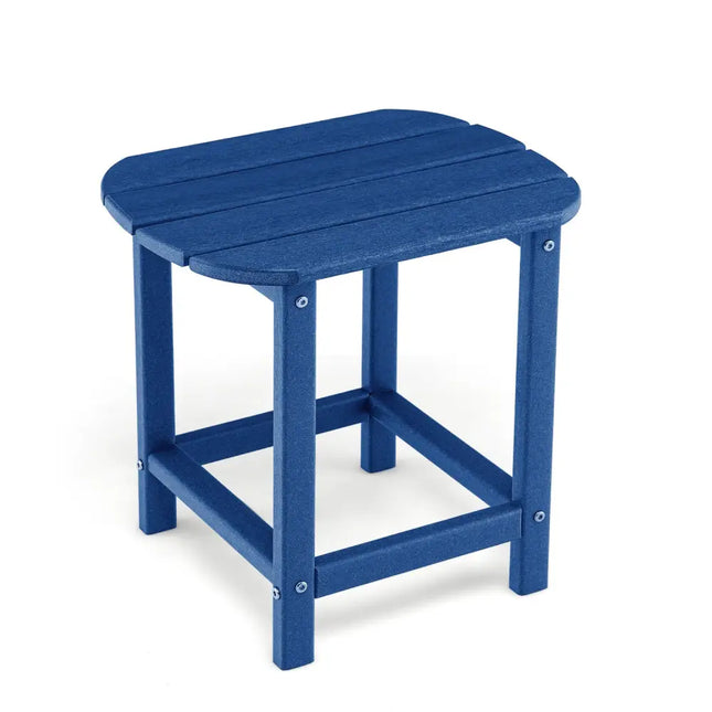 18 Inch Weather Resistant Side Table for Garden Yard Patio-Navy - Navy - Patio Coffee Tables