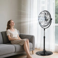 18 Inches High Velocity Pedestal Fan with 3 Speeds and Adjustable Height-Black Costway