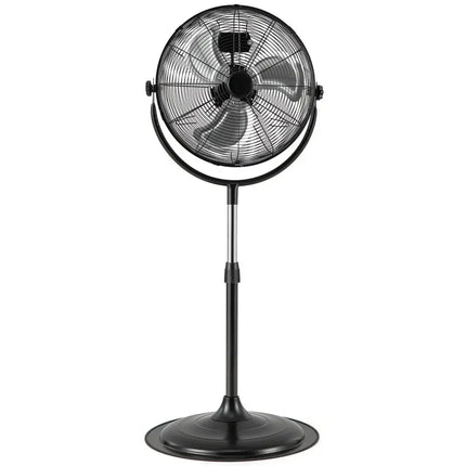 18 Inches High Velocity Pedestal Fan with 3 Speeds and Adjustable Height-Black Costway