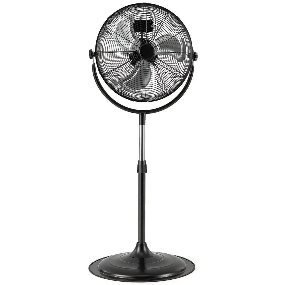 18 Inches High Velocity Pedestal Fan with 3 Speeds and Adjustable Height-Black Costway