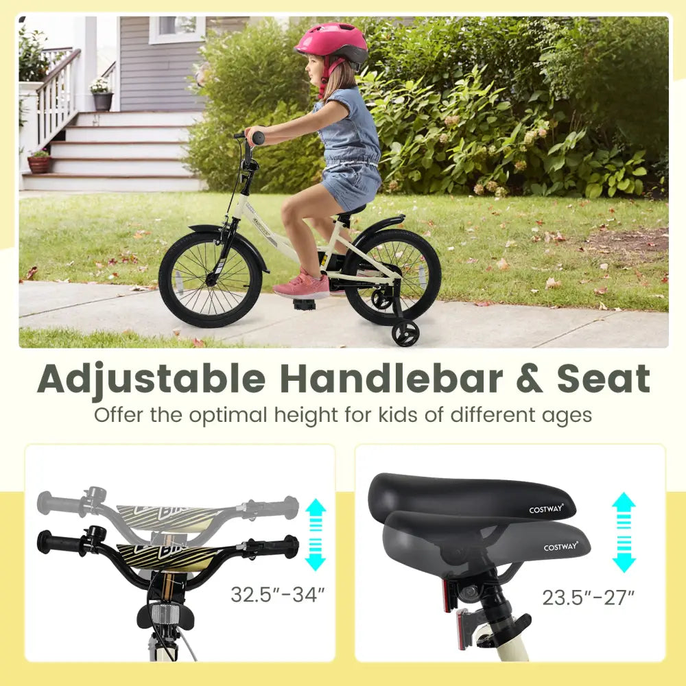 18 Inches Kids Bike Sport Bicycle with Removable Training Wheels - Kids Bike
