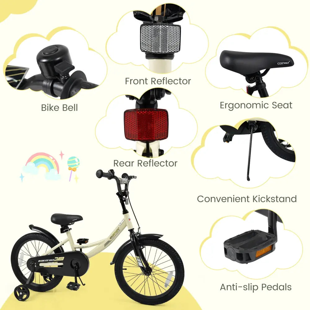 18 Inches Kids Bike Sport Bicycle with Removable Training Wheels - Kids Bike