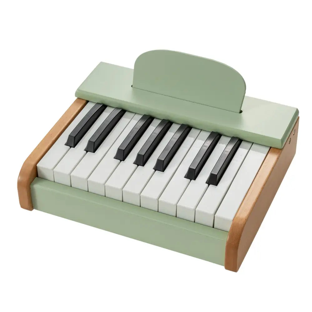 18 Keys Wooden Piano for Kids with Removable Music Stand-Green - Green - Pianos & Keyboards
